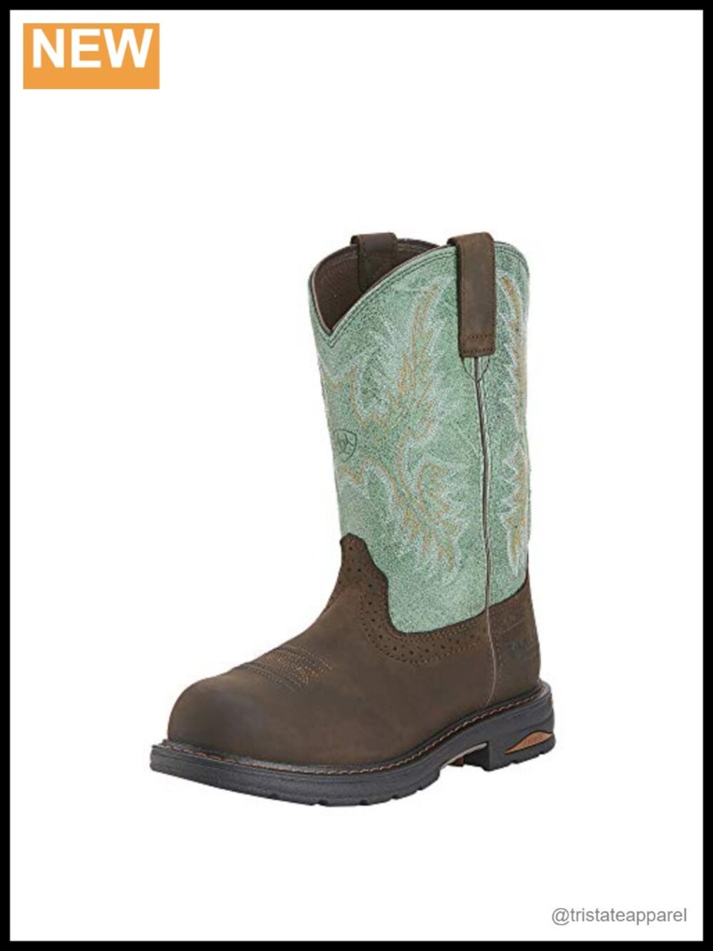 Waterproof Composite Toe Leather Western Work Boot Pull-On